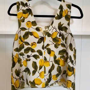 Lemon Print Tank Top Blouse